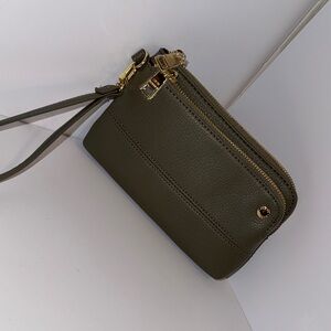 Steve Madden Olive Wristlet with Gold Accents